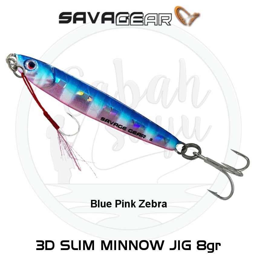 Savage Gear 3D Slim Minnow Baby Jig 8g 5.4cm Blue Pink Zebra
