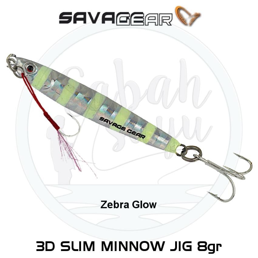 Savage Gear 3D Slim Minnow Baby Jig 8g 5.4cm Zebra Glow