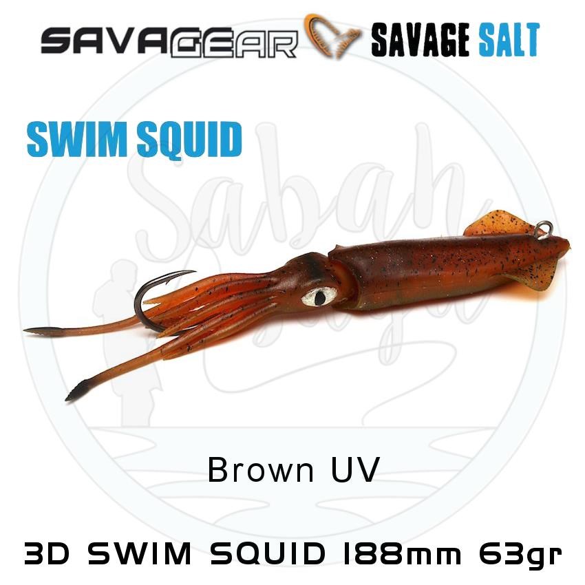 Savage Gear 3D Swim Squid 188mm 63gr (1 Adet) Brown UV