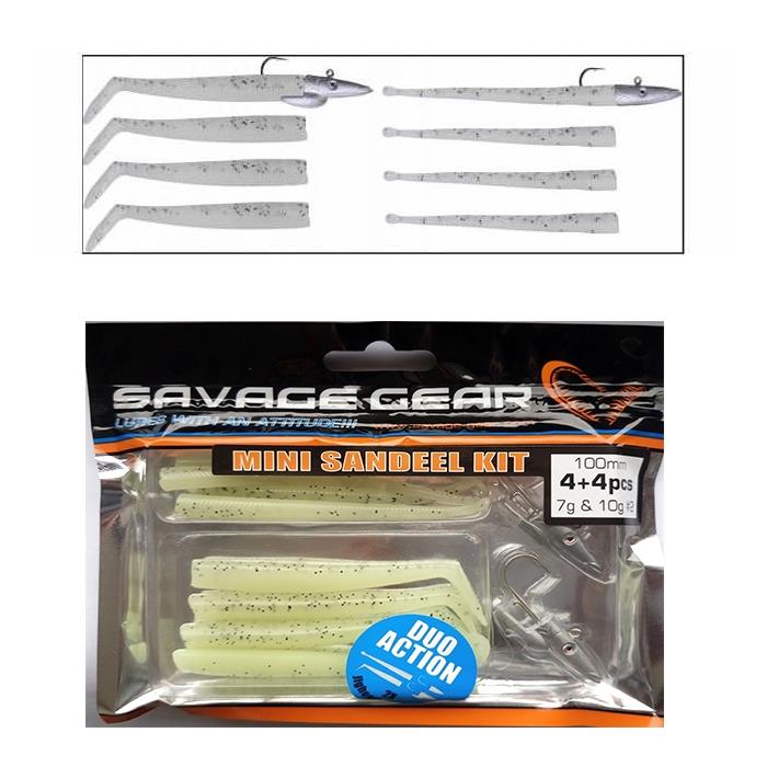 Savage Gear Mini Sandeel Kit 10 Parça (1+1+4+4) Suni Yem Glow