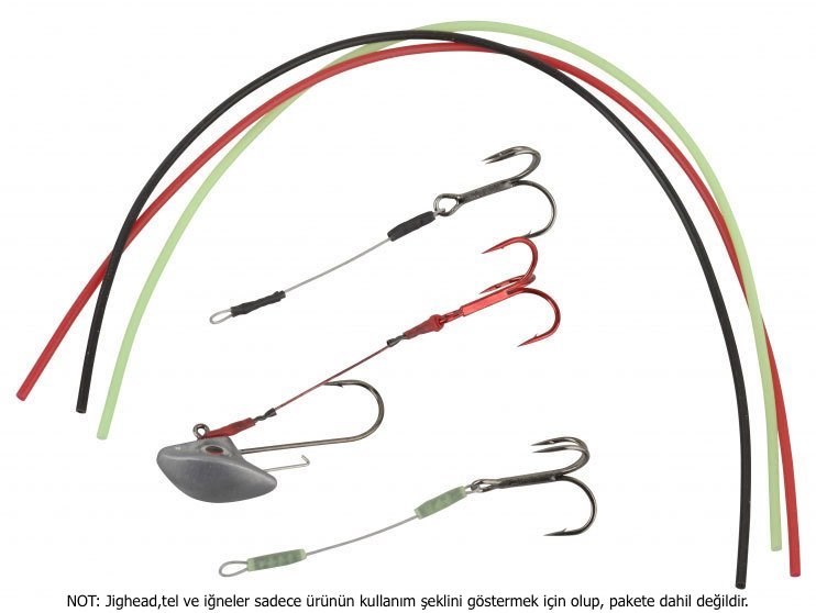Savage Gear Rig Finesse Silikon Boru Red-Black-Glow 1.4mm 3X30cm