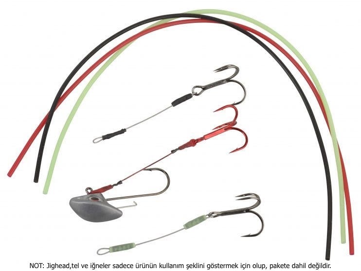 Savage Gear Rig Finesse Silikon Boru Red-Black-Glow 1.4mm 3X30cm
