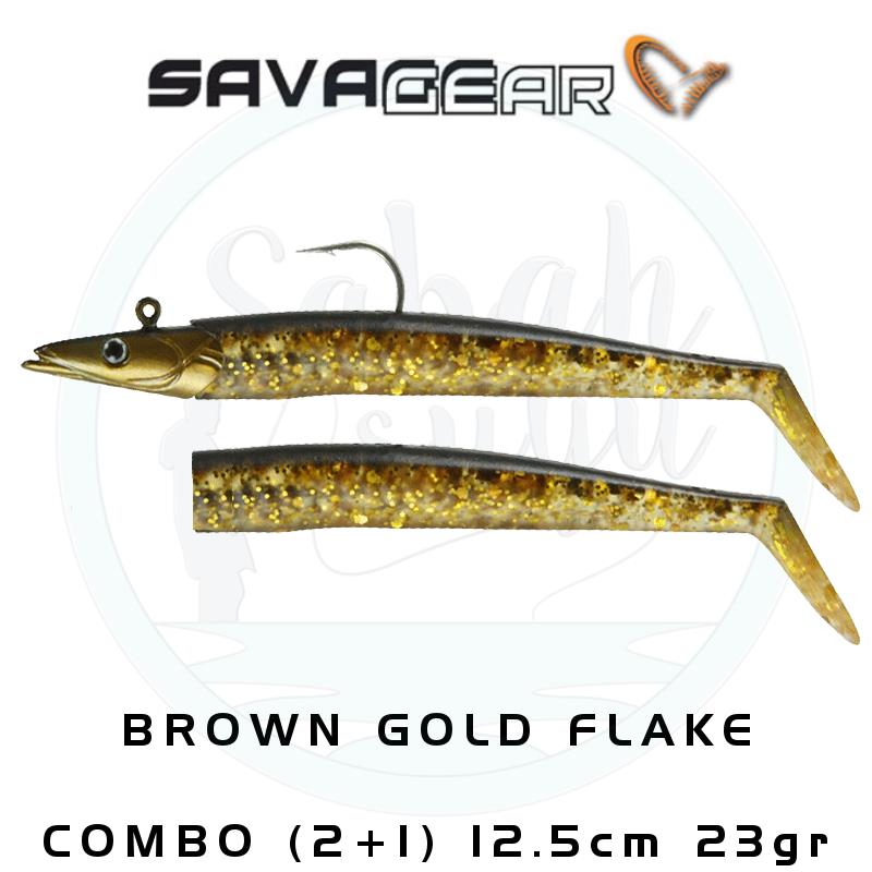 Savage Gear Sandeel 12.5cm 23gr. Combo (2+1) Brown Gold Flake