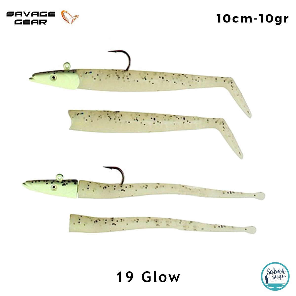 Savage Gear Sandeel - Slug 10cm 10gr. Combo (4+2) Glow