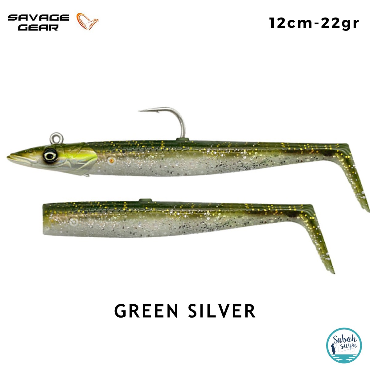 Savage Gear Sandeel V2 12 cm 22gr Combo (2+1) Green Silver