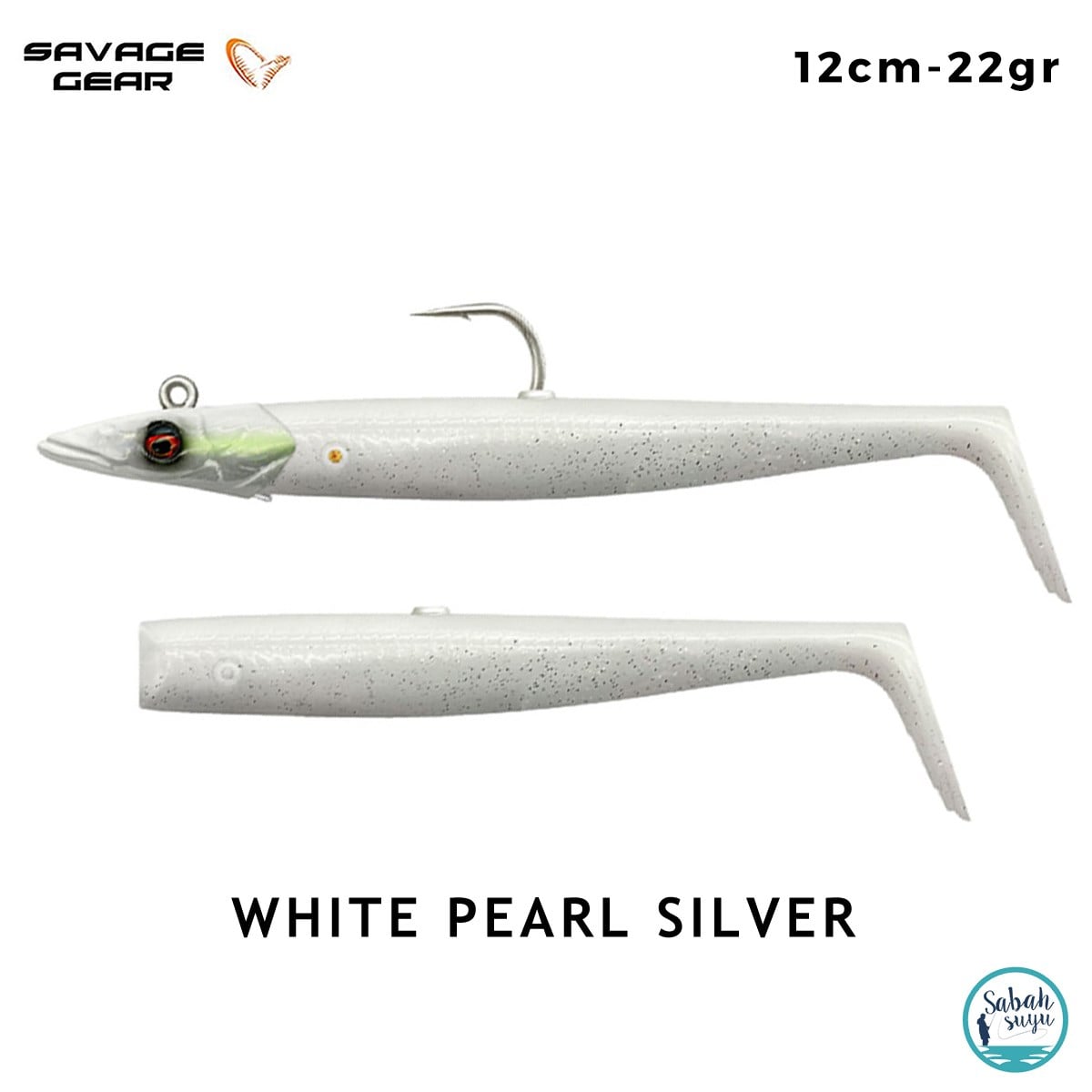 Savage Gear Sandeel V2 12 cm 22gr Combo (2+1) White Pearl Silver