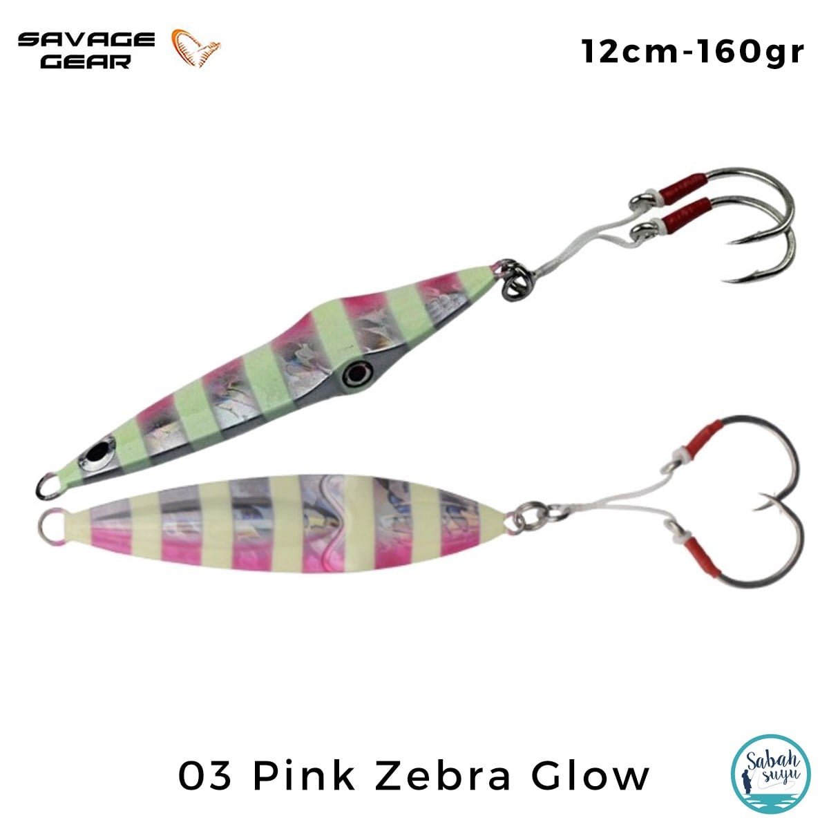 Savage Gear Squish Jig 12cm 160gr 03 Pink Zebra Glow