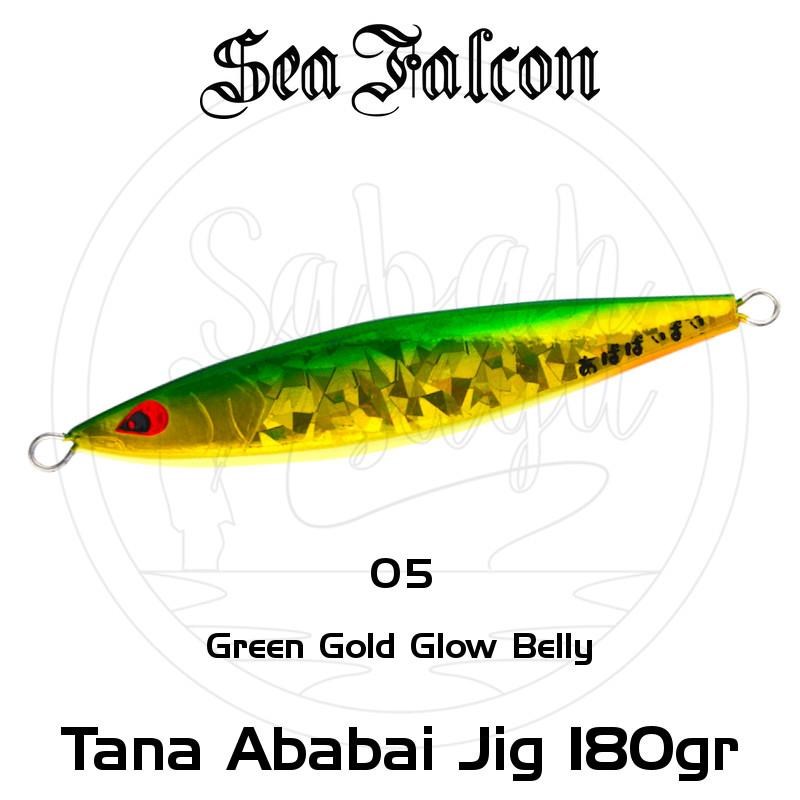 Sea Falcon Ababai Jig 180gr 05 Green Gold Glow Belly