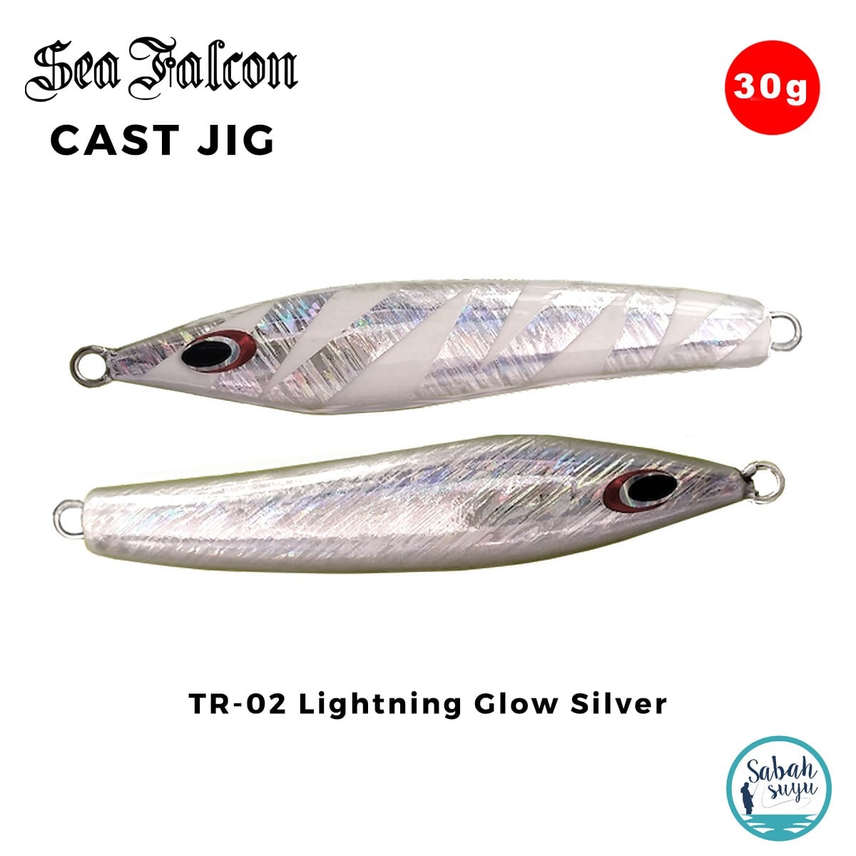 Sea Falcon Cast Jig 30gr TR-02 Lightning Glow Silver