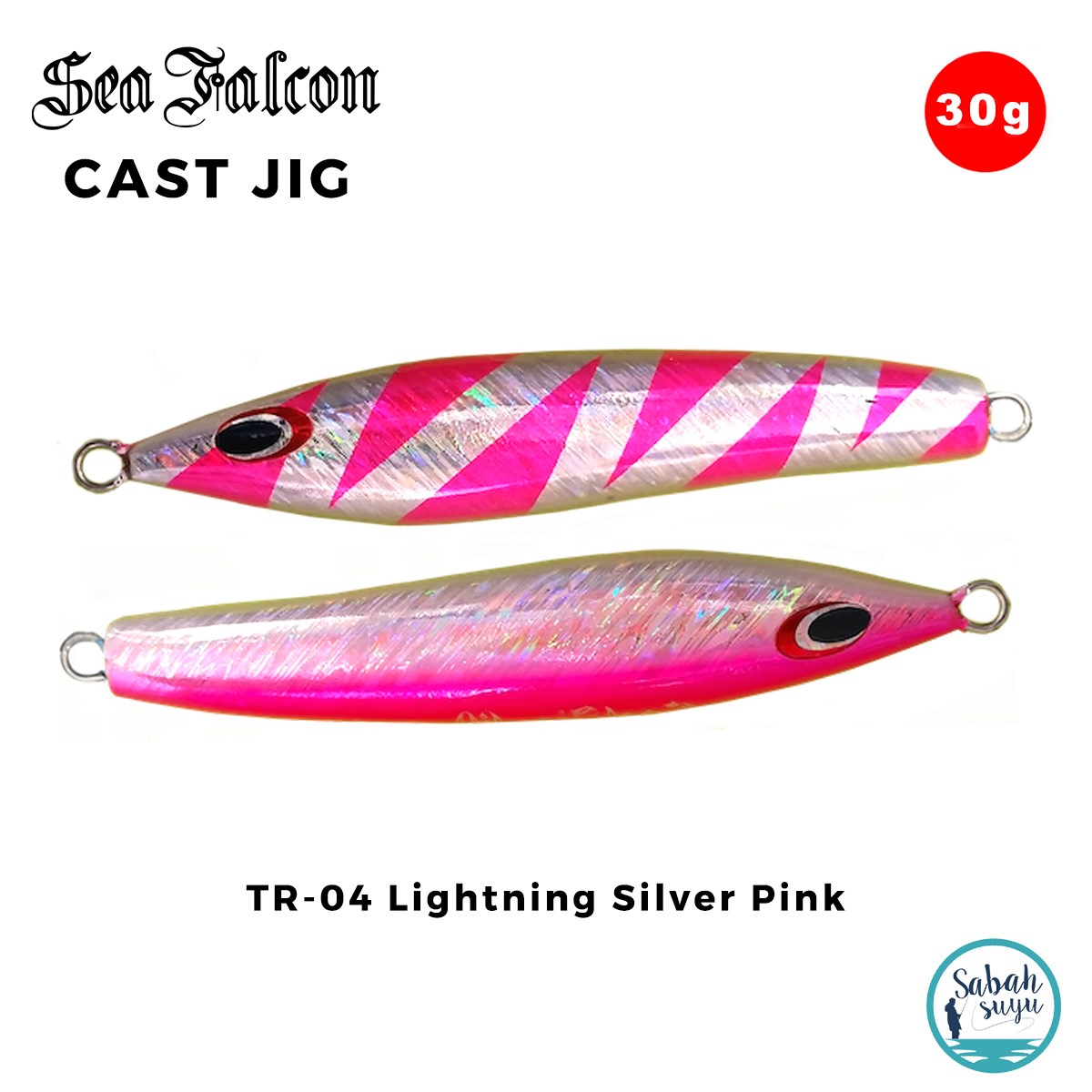 Sea Falcon Cast Jig 30gr TR-04 Lightning Silver Pink