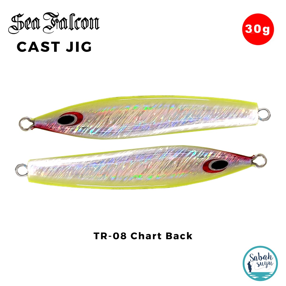 Sea Falcon Cast Jig 30gr TR-08 Chart Back
