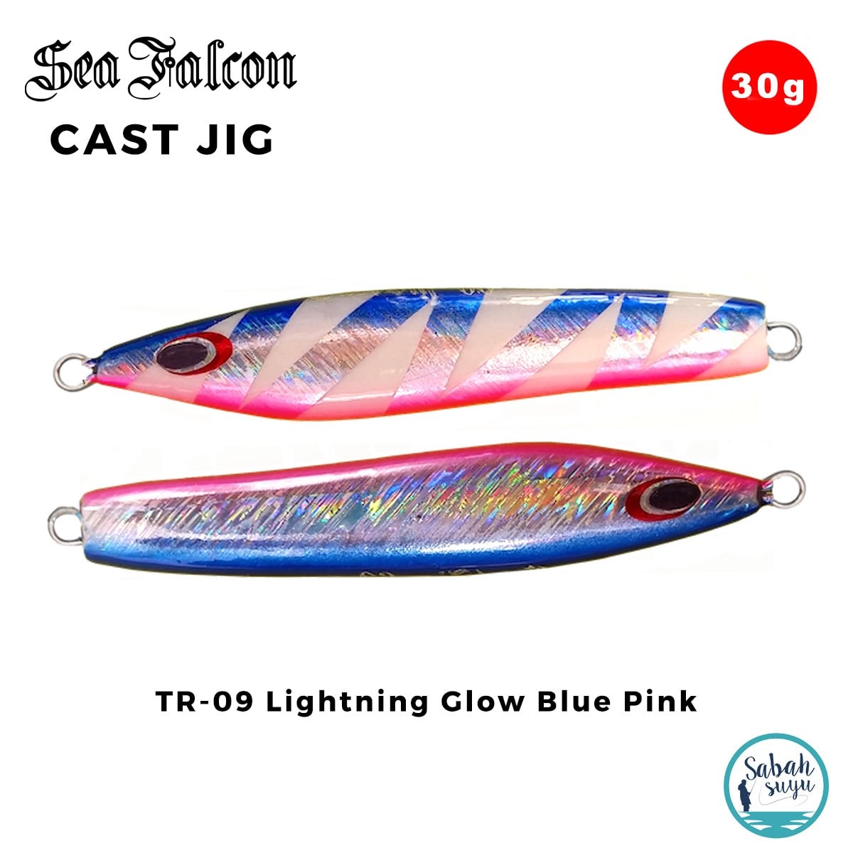 Sea Falcon Cast Jig 30gr TR-09 Lightning Glow Blue Pink