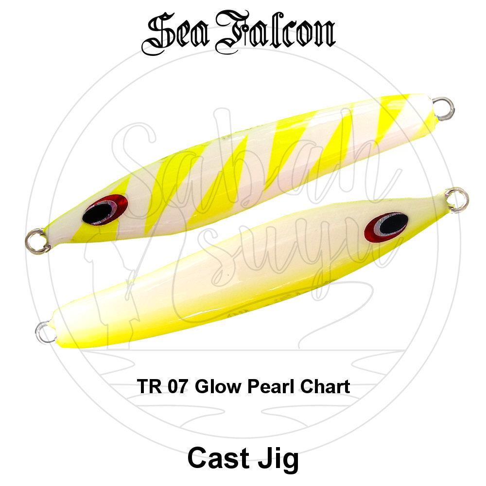 Sea Falcon Cast Jig 40gr TR-07 Glow Pearl Chart