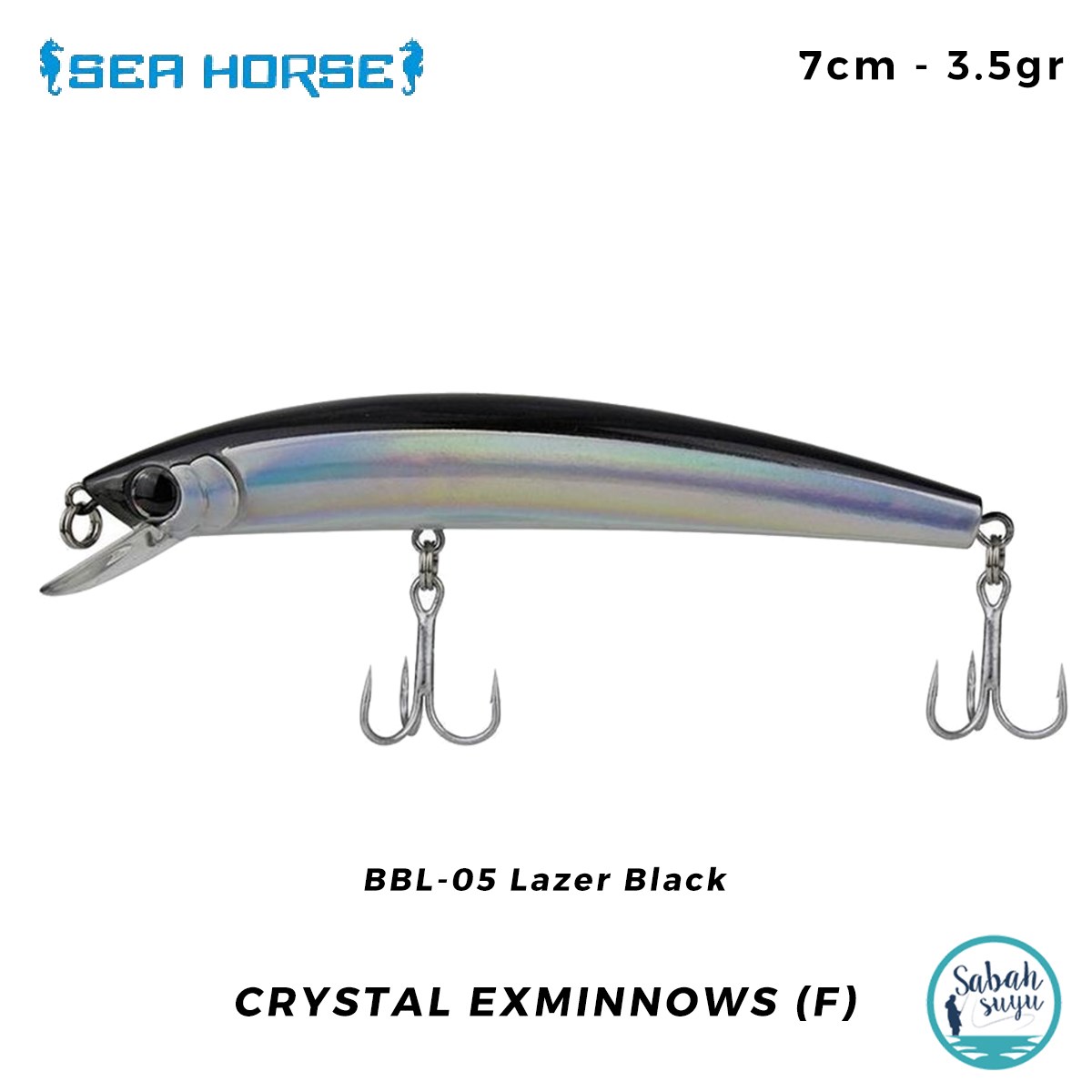Sea Horse Crystal Exminnows (F) 7cm 3.5gr BBL-05 Lazer Black