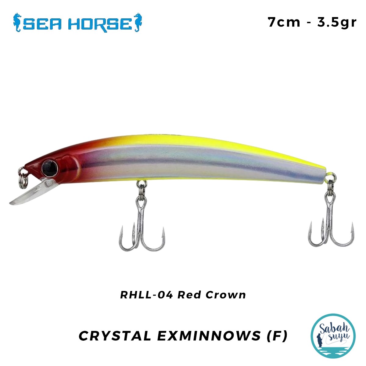 Sea Horse Crystal Exminnows (F) 7cm 3.5gr RHLL-04 Red Crown