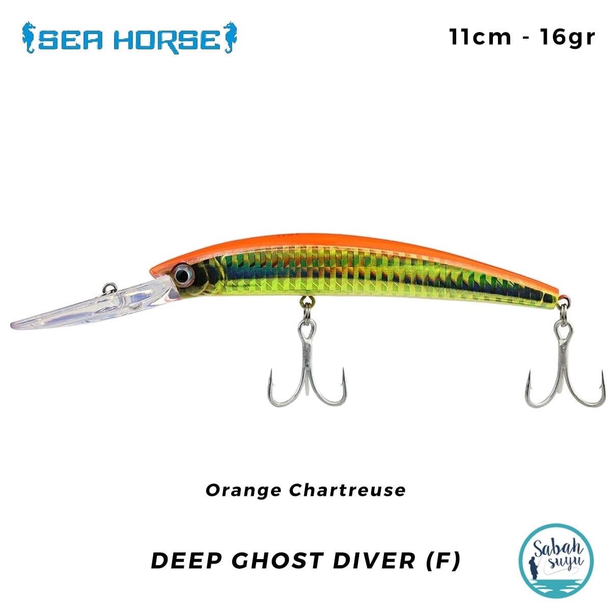 Sea Horse Deep Ghost Diver (F) 11cm 16gr Orange Chartreuse