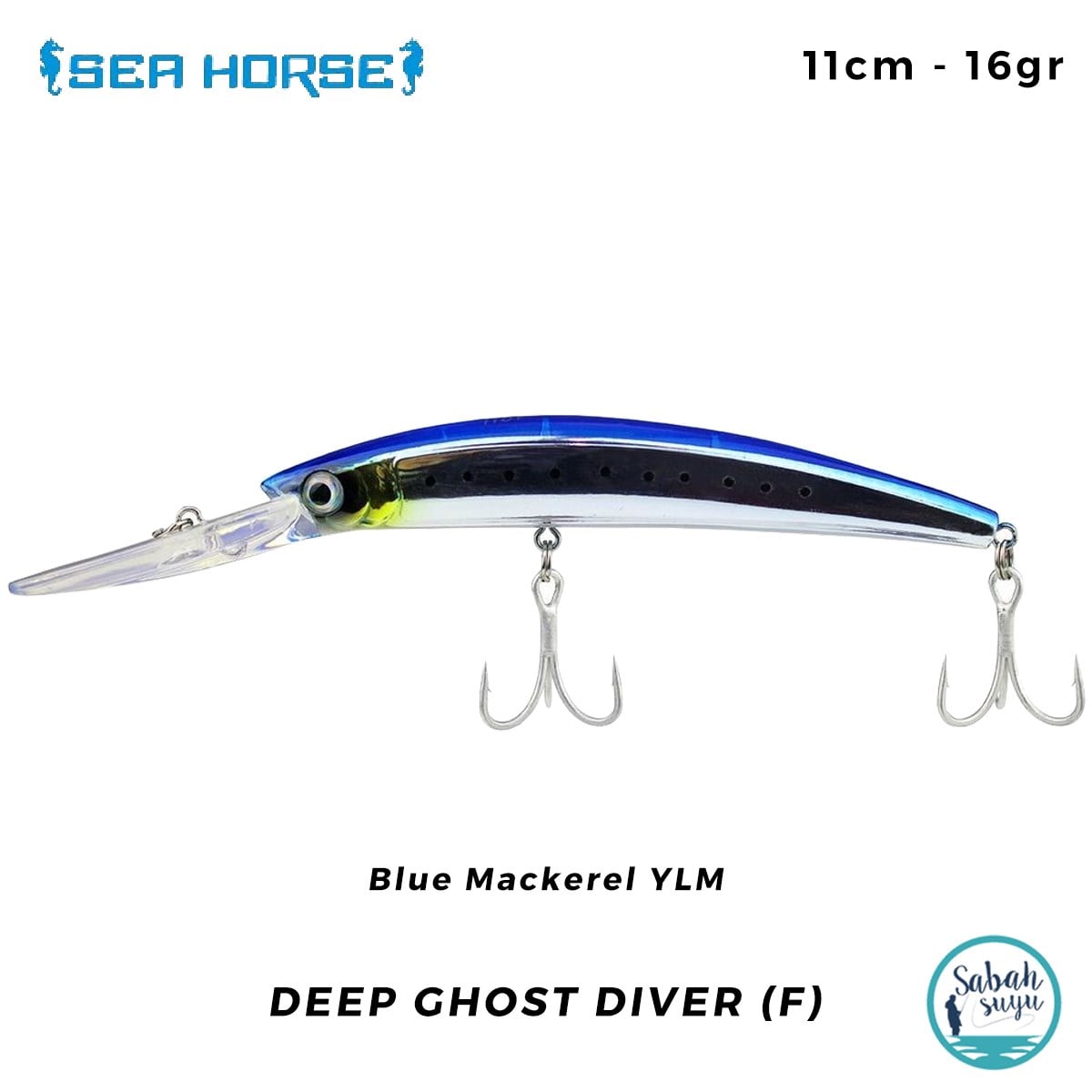 Sea Horse Deep Ghost Diver (F) 11cm 16gr Blue Mackerel YLM