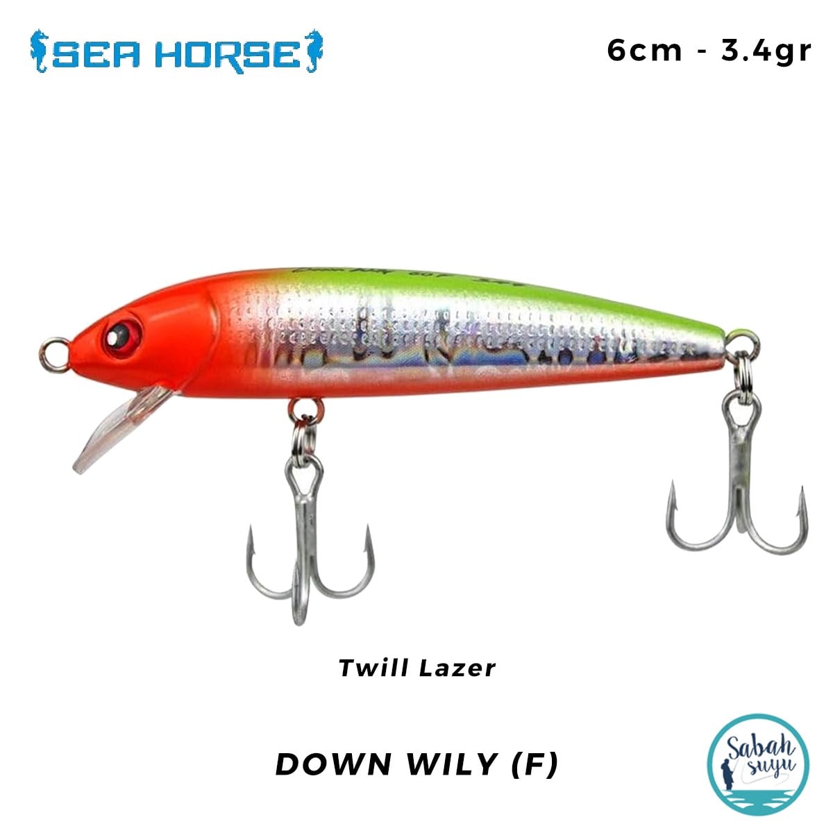 Sea Horse Down Wily (F) 6cm 3.4gr Twill Lazer