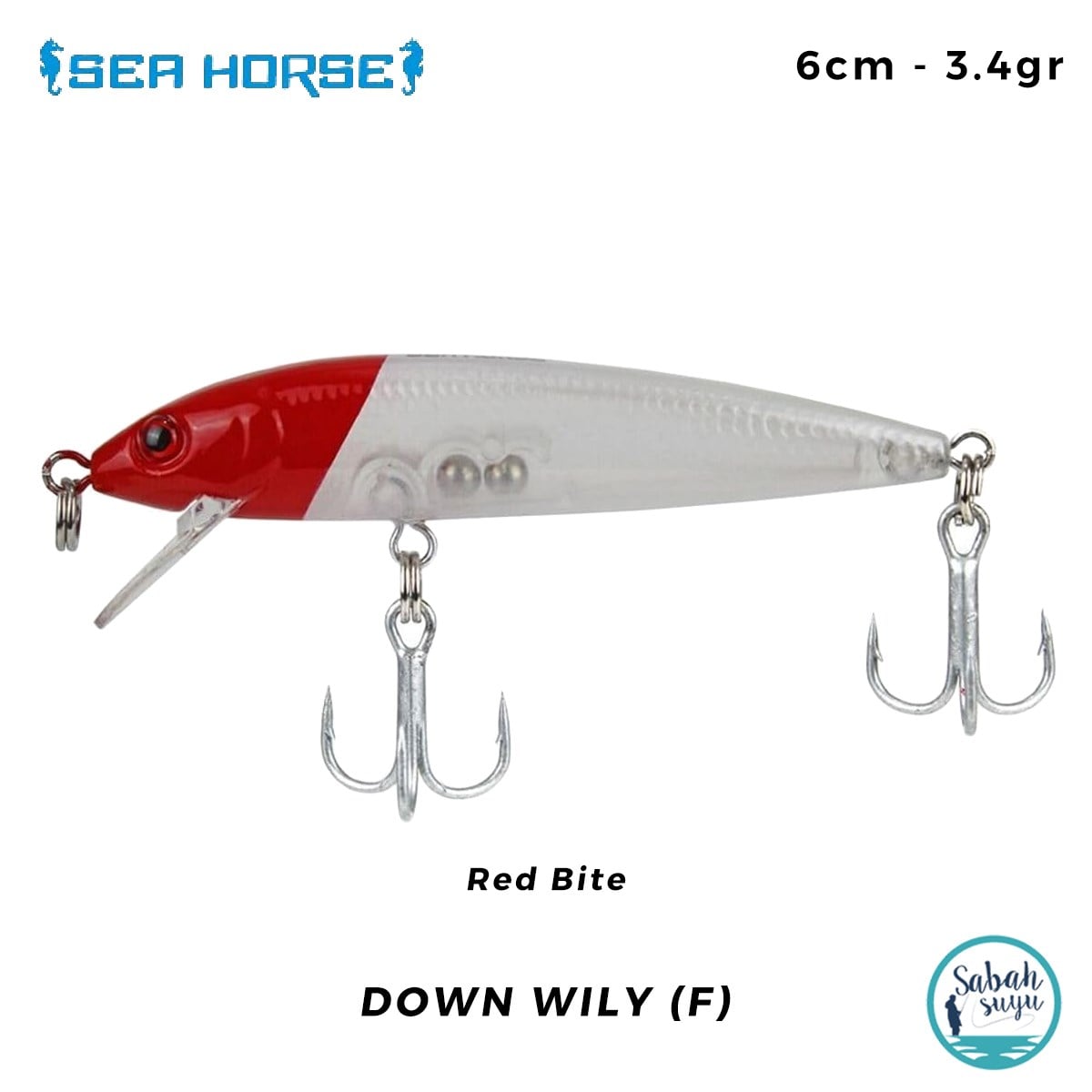 Sea Horse Down Wily (F) 6cm 3.4gr Red Bite