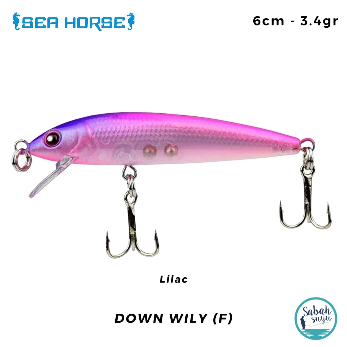 Sea Horse Down Wily (F) 6cm 3.4gr Lilac