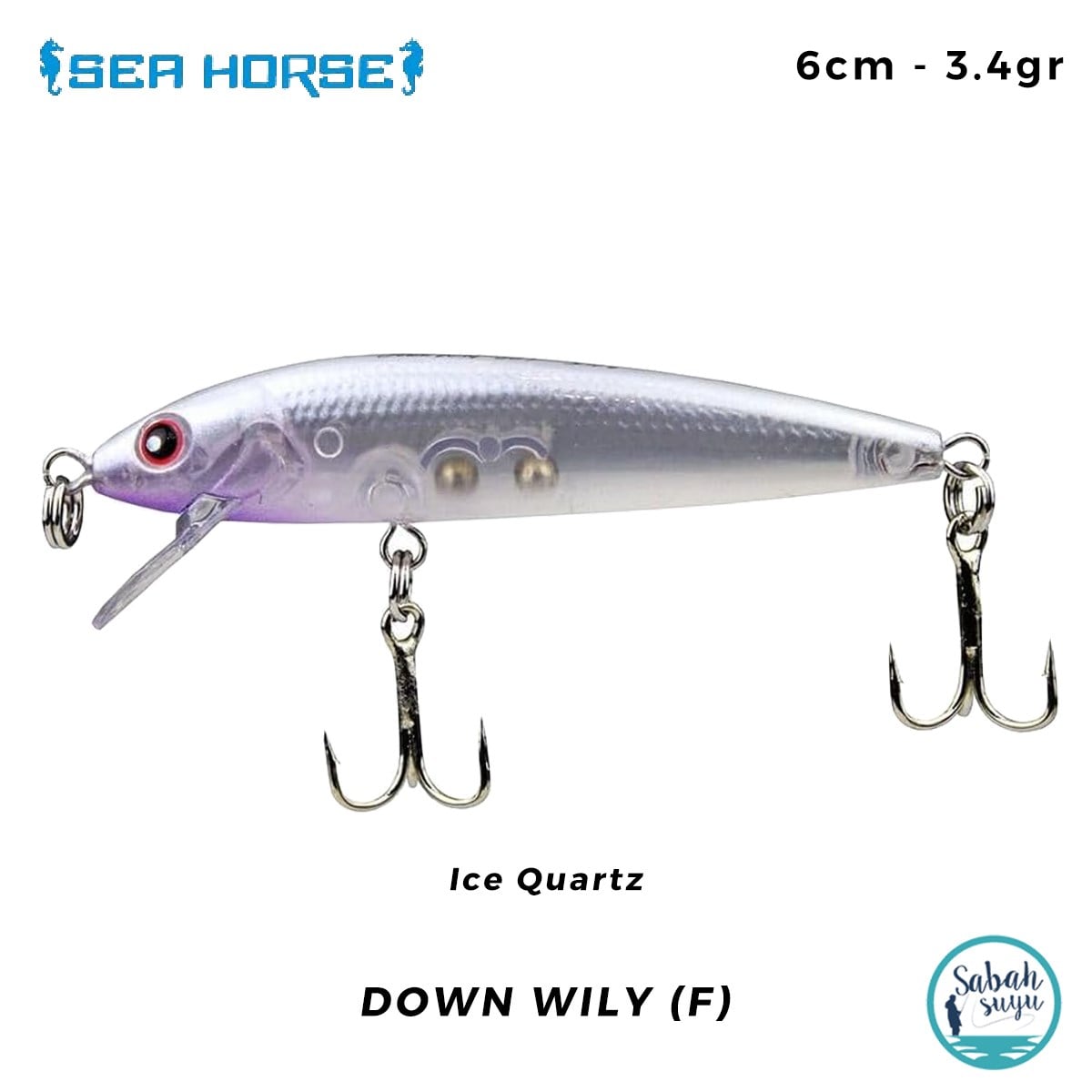 Sea Horse Down Wily (F) 6cm 3.4gr Ice Quartz