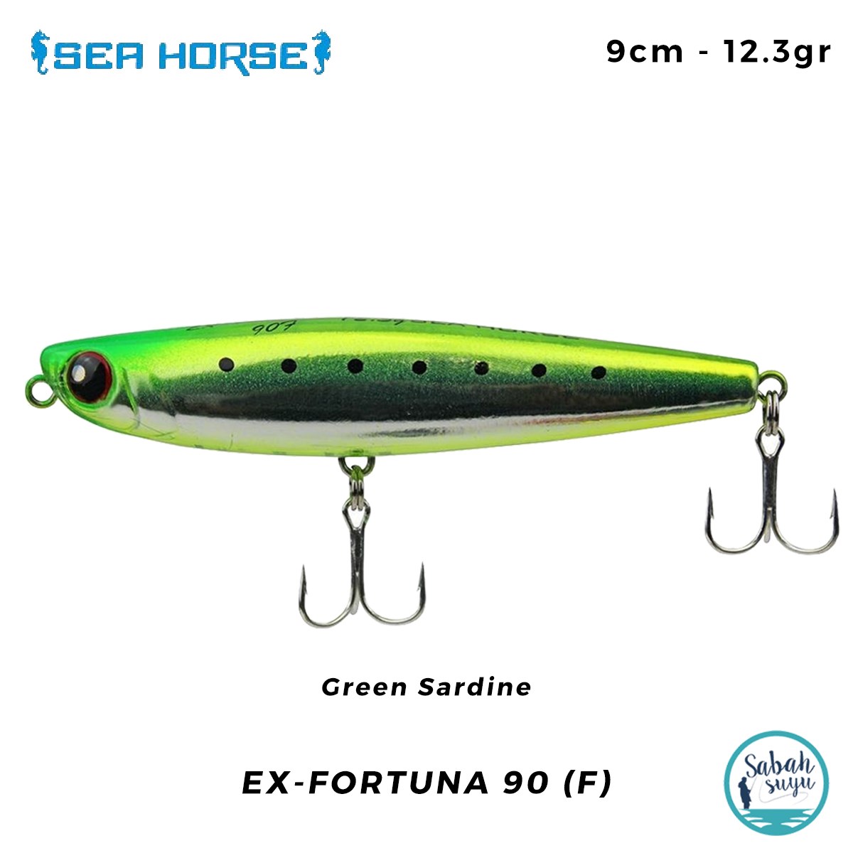 Sea Horse Ex-Fortuna (F) 9cm 12.3gr Green Sardine