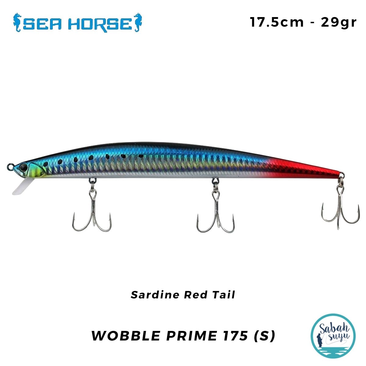 Sea Horse Wobble Prime 175 (S) 17.5cm 29gr Sardine Red Tail