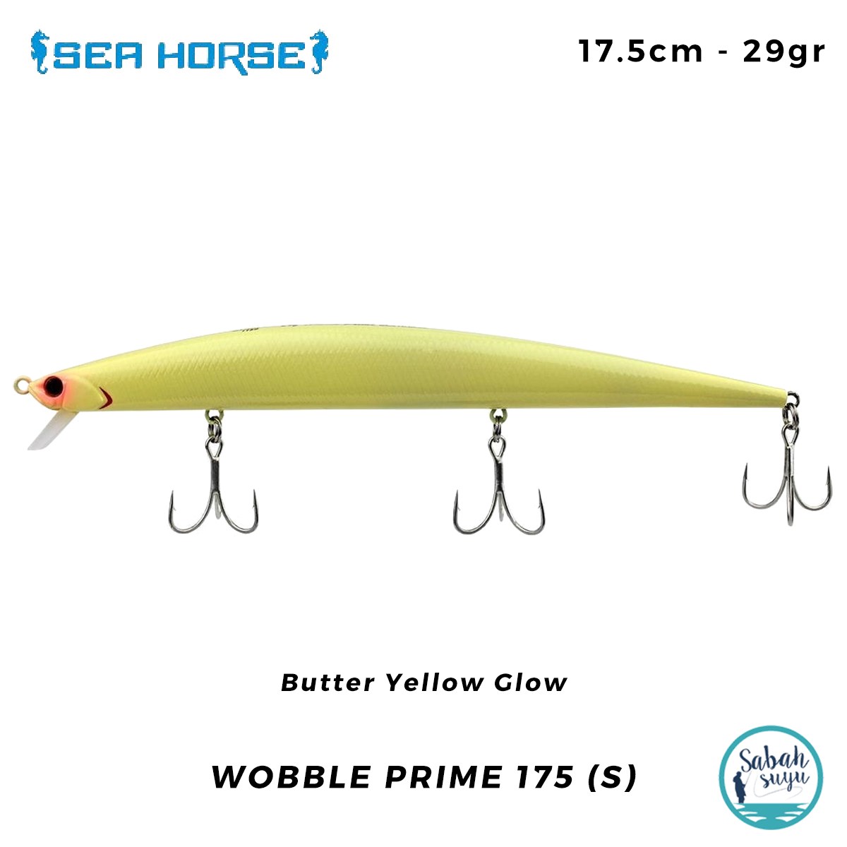 Sea Horse Wobble Prime 175 (S) 17.5cm 29gr Butter Yellow Glow