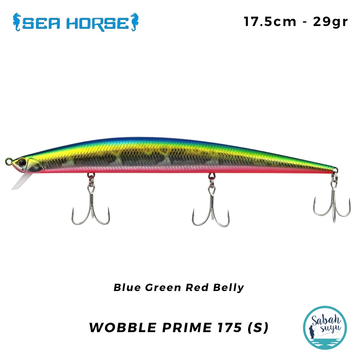 Sea Horse Wobble Prime 175 (S) 17.5cm 29gr Blue Green Red Belly