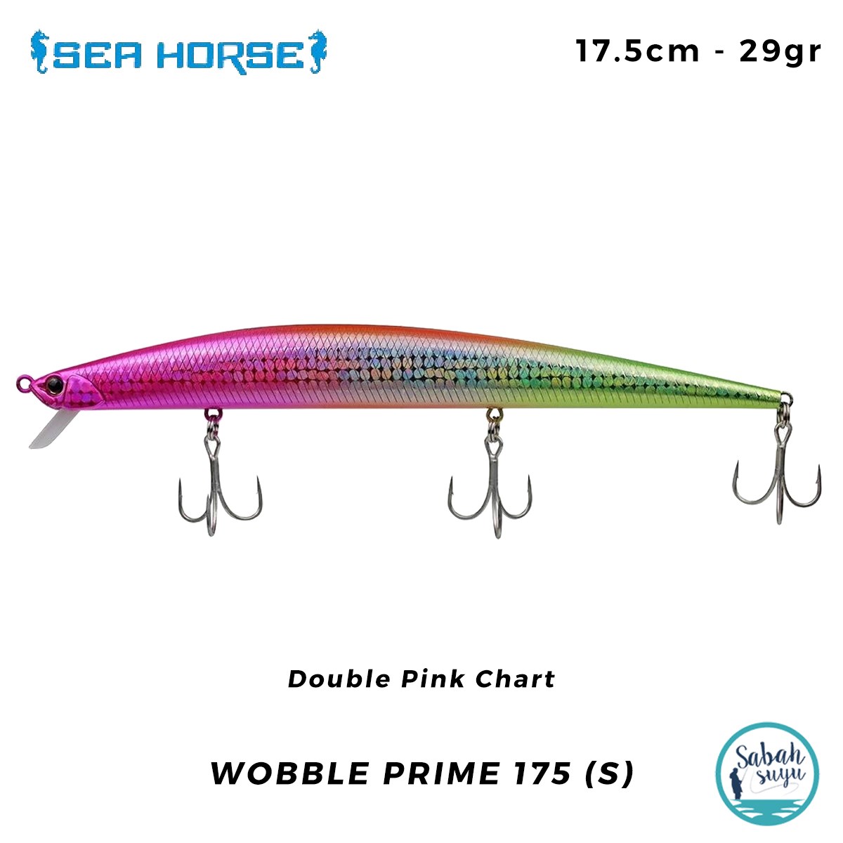 Sea Horse Wobble Prime 175 (S) 17.5cm 29gr Double Pink Chart