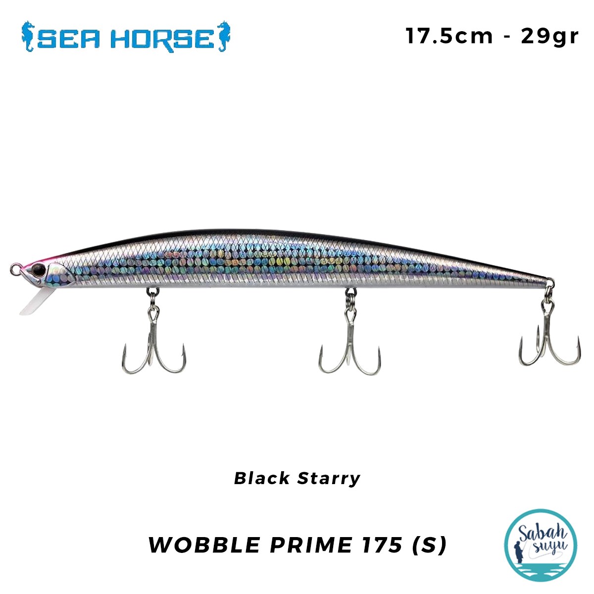 Sea Horse Wobble Prime 175 (S) 17.5cm 29gr Black Starry