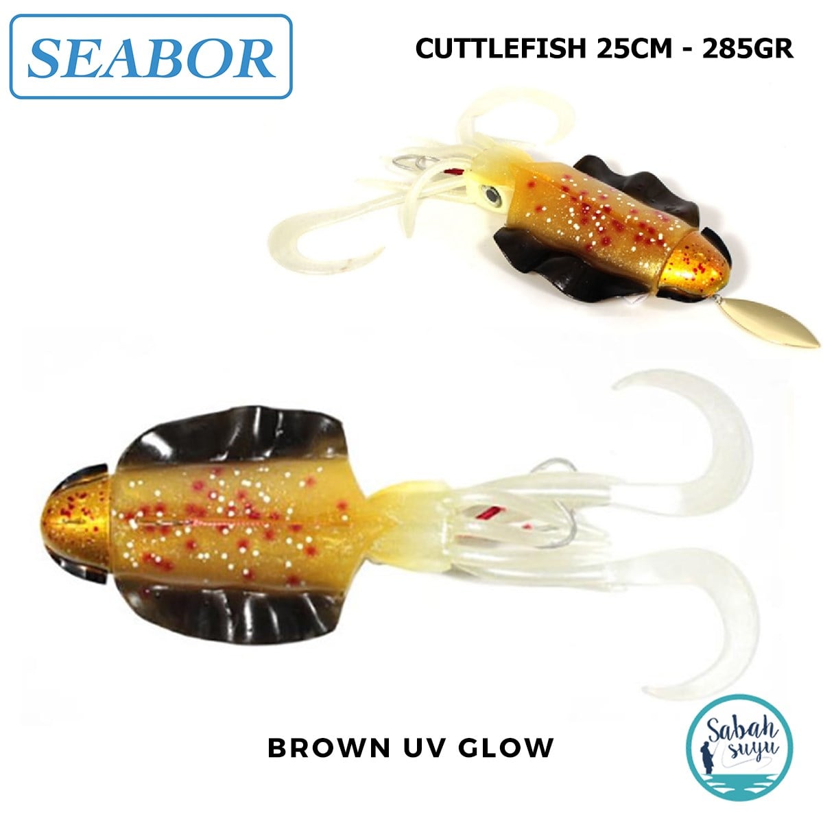 Seabor Cuttlefish Silikon Kalamar 285gr Brown UV Glow