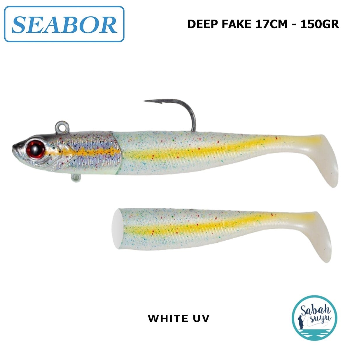 Seabor Deep Fake Silikon Balık 150gr 17cm Combo (2+1) White UV