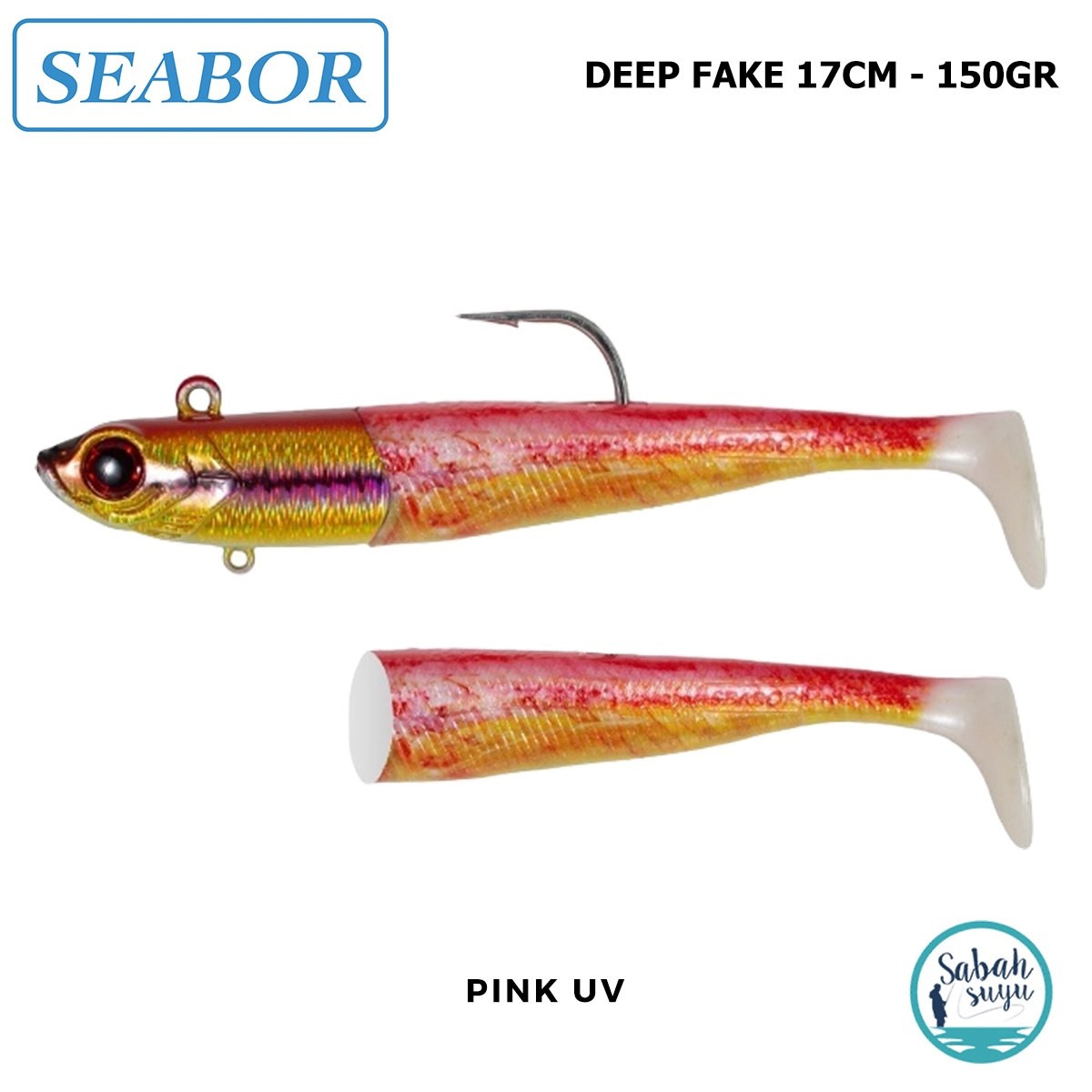 Seabor Deep Fake Silikon Balık 150gr 17cm Combo (2+1) Pink UV