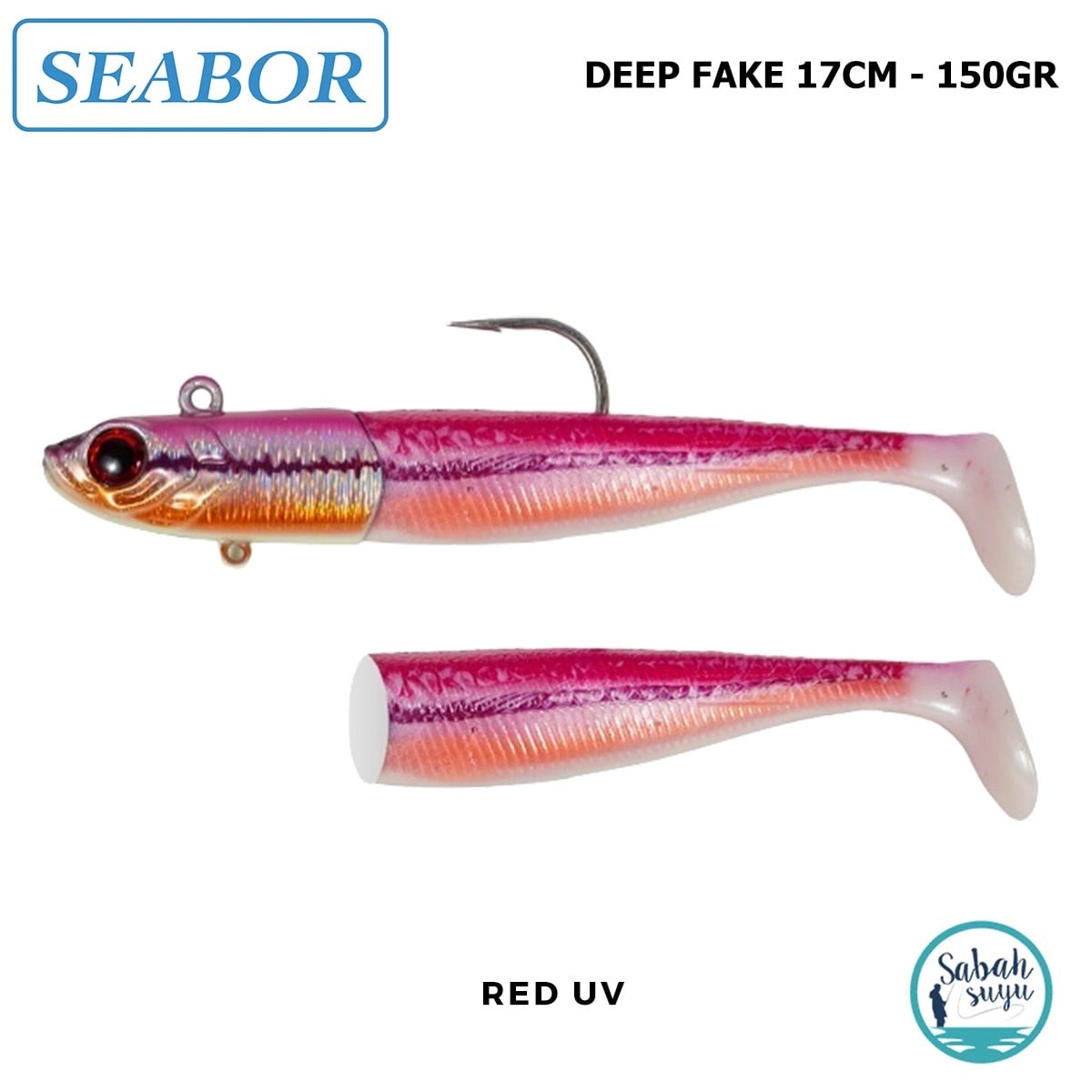 Seabor Deep Fake Silikon Balık 150gr 17cm Combo (2+1) Red UV