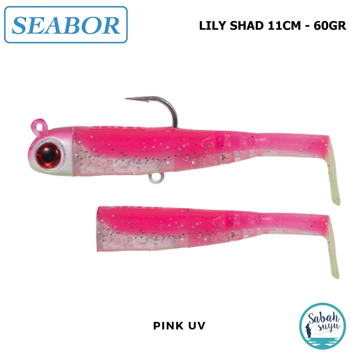 Seabor Lily Shad Silikon Balık 60gr 11cm Combo (2+1) Pink UV