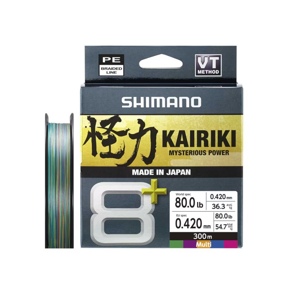 Shimano Kairiki 8+ İp Misina 300m Multicolor PE 8.0 0.42mm / 54.7kg