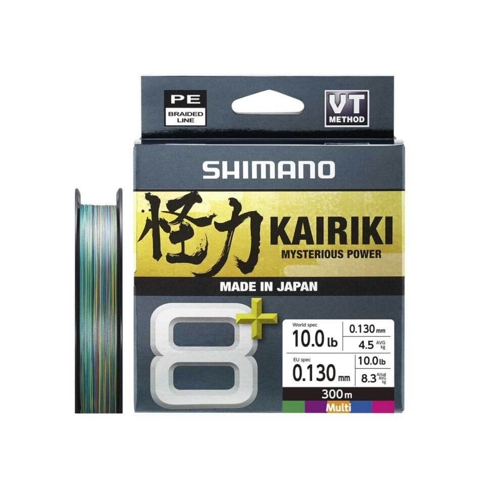 Shimano Kairiki 8+ İp Misina 300m Multicolor PE 1.0 0.13mm / 8.3kg