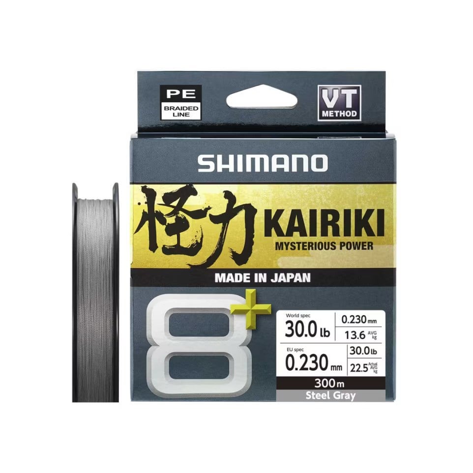 Shimano Kairiki 8+ İp Misina 300m Steel Gray PE 3.0 0.23mm / 22.5kg