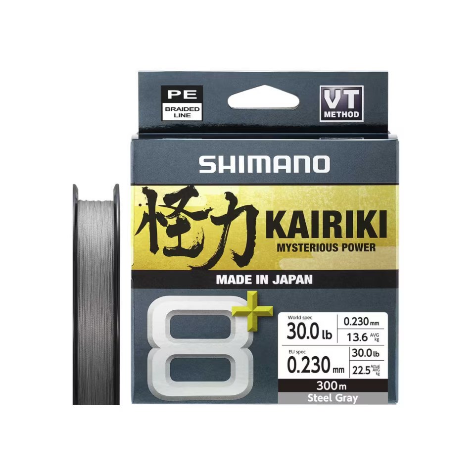 Shimano Kairiki 8+ İp Misina 300m Steel Gray PE 3.0 0.23mm / 22.5kg