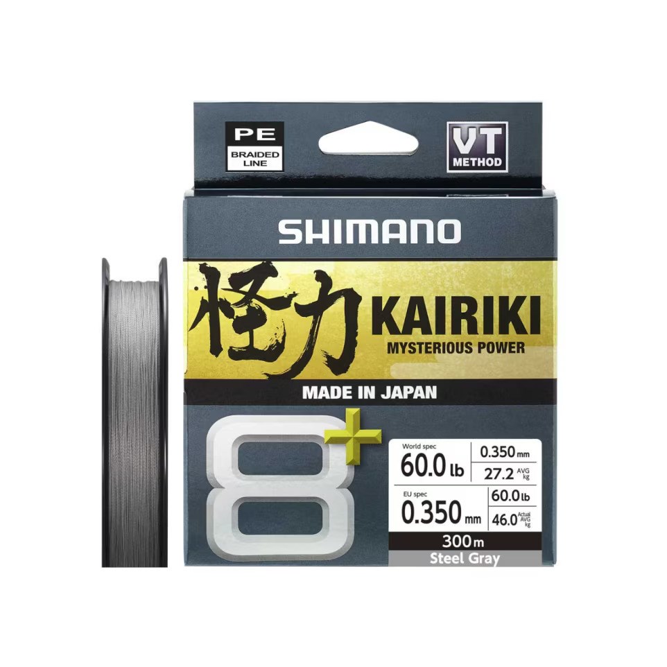 Shimano Kairiki 8+ İp Misina 300m Steel Gray PE 6.0 0.35mm / 46kg