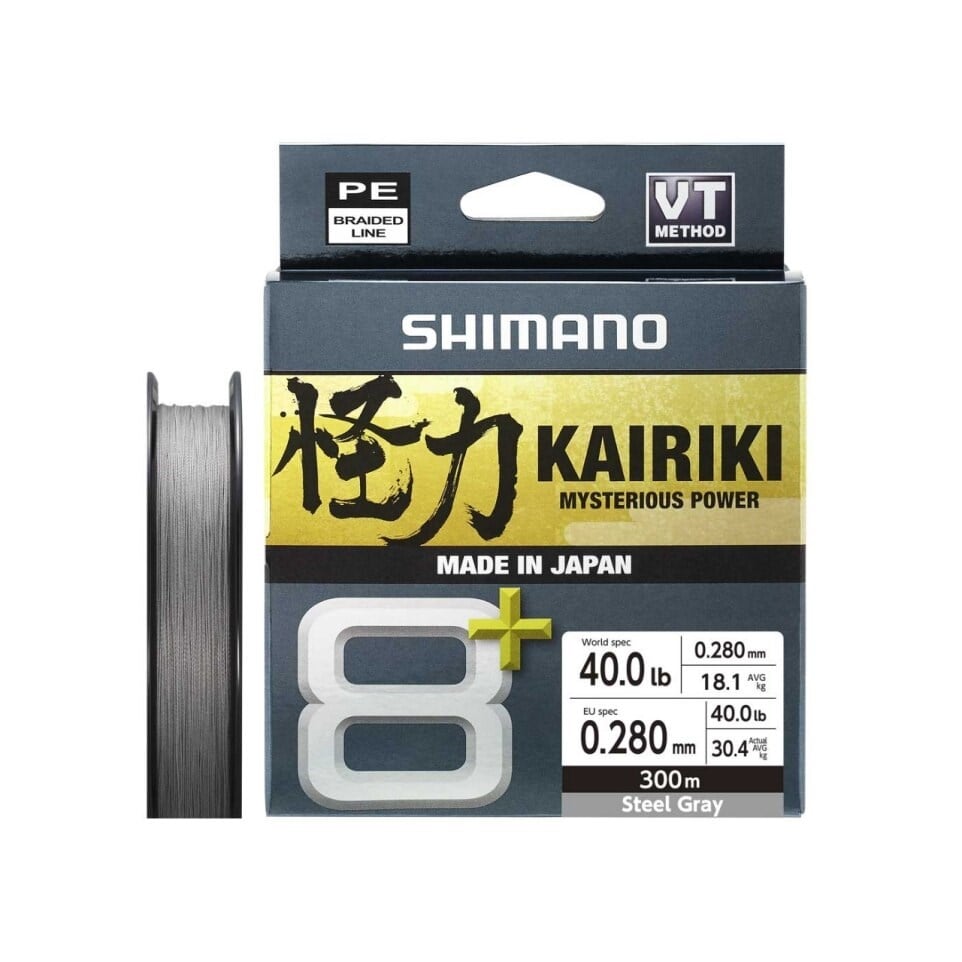 Shimano Kairiki 8+ İp Misina 300m Steel Gray PE 4.0 0.28mm / 30.4kg