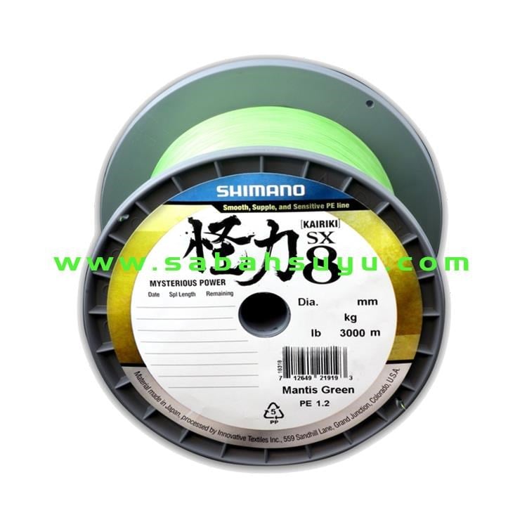 Shimano Kairiki 8 Örgü İp Misina 3000m Mantis Green 0.35mm / 39.5kg