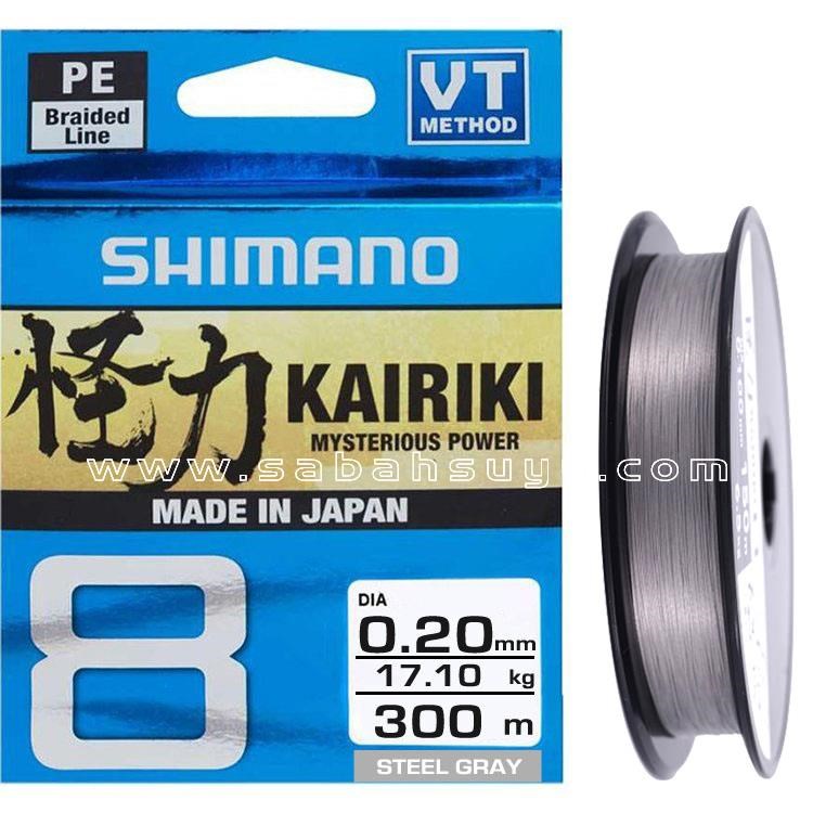 Shimano Kairiki 8 Örgü İp Misina 300m Steel Gray 0.20mm / 17.1kg