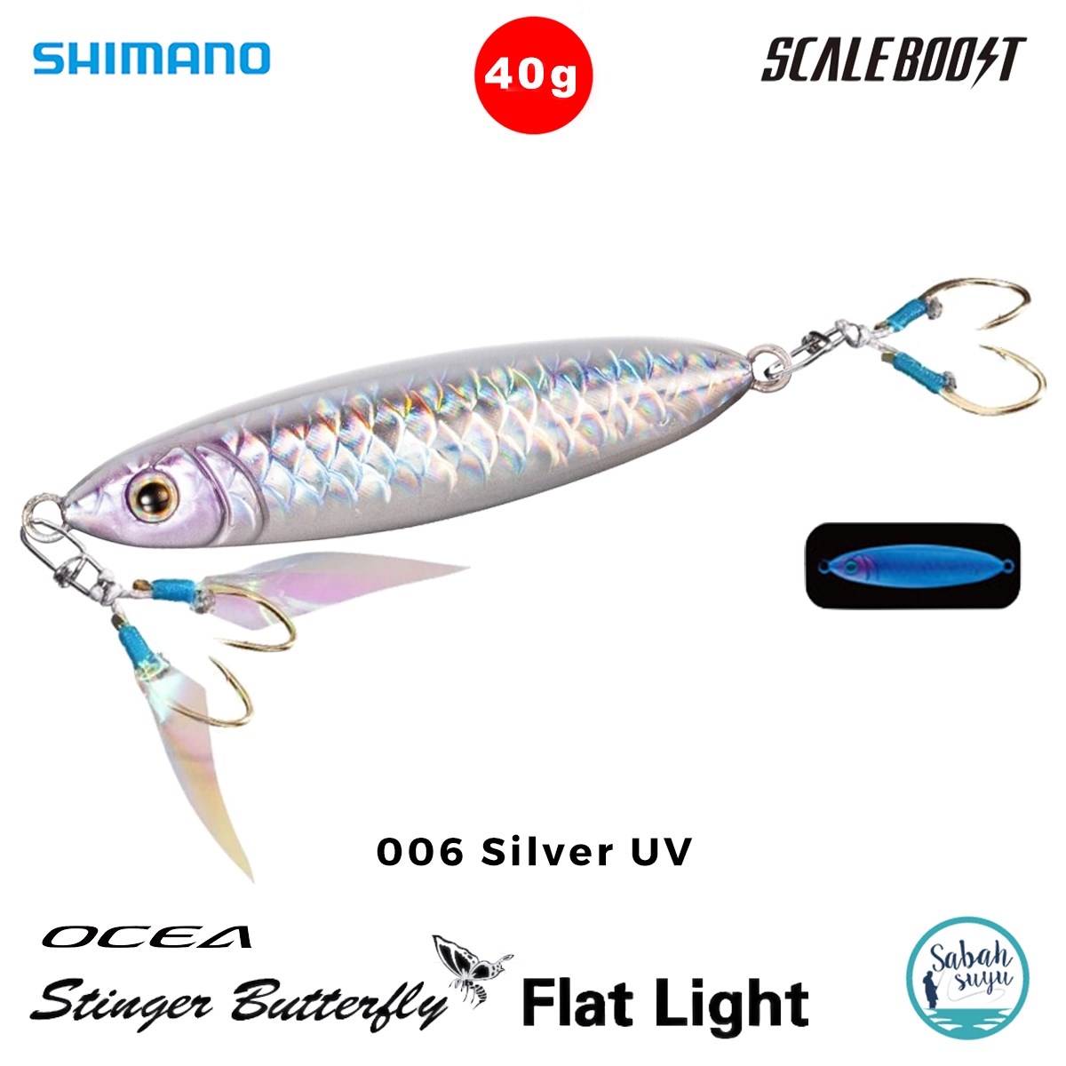 Shimano Stinger Butterfly Flat Light Jig 40gr 66mm 006 Silver UV