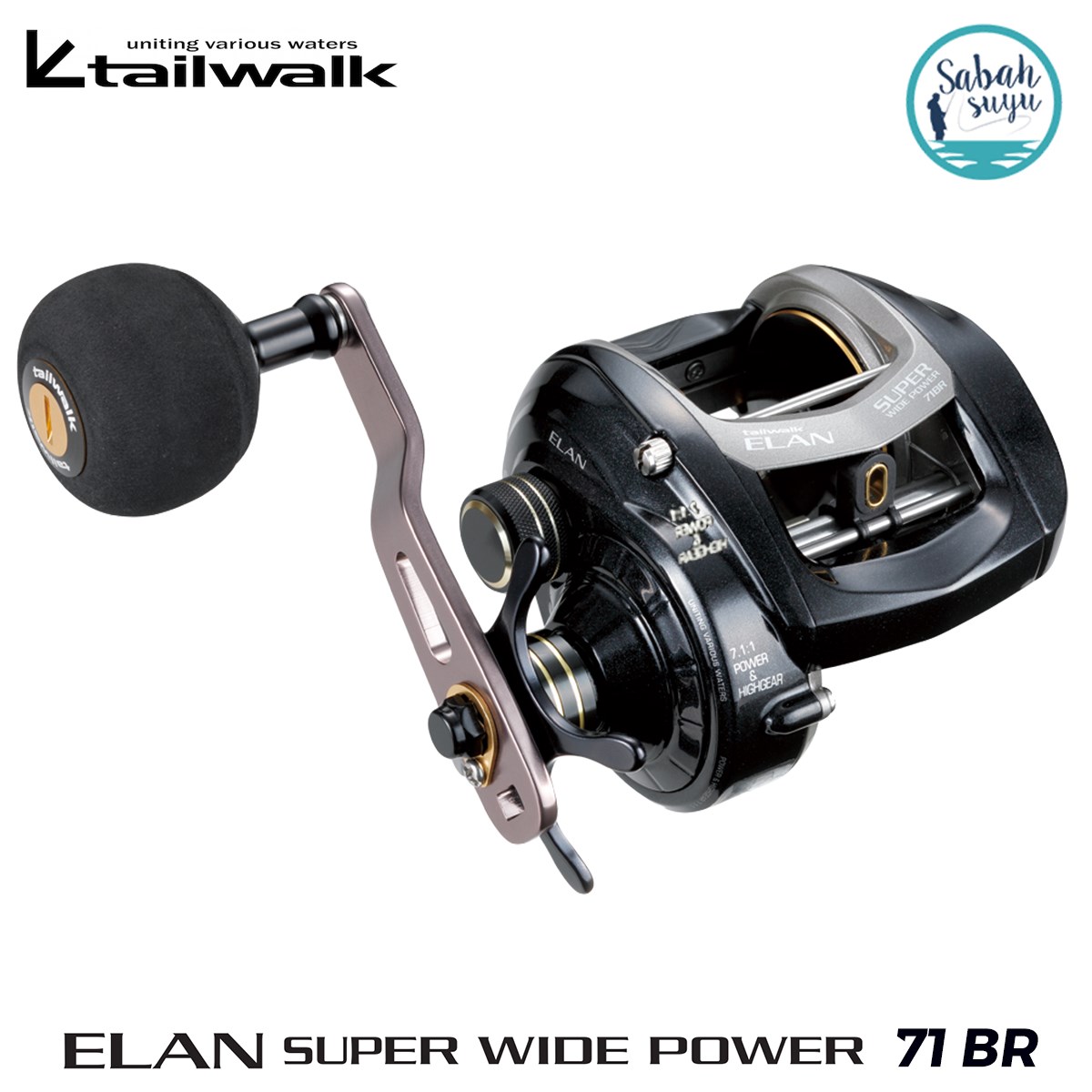 Tailwalk Elan Super Widepower 71BR Çıkrık/Baitcasting Jig Olta Makinesi (Sağ El)