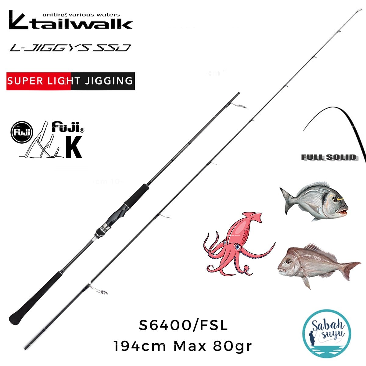 Tailwalk SSD L-Jiggys S6400/FSL 1.94mt Max 80gr (S2P) Light Jigging Kamış