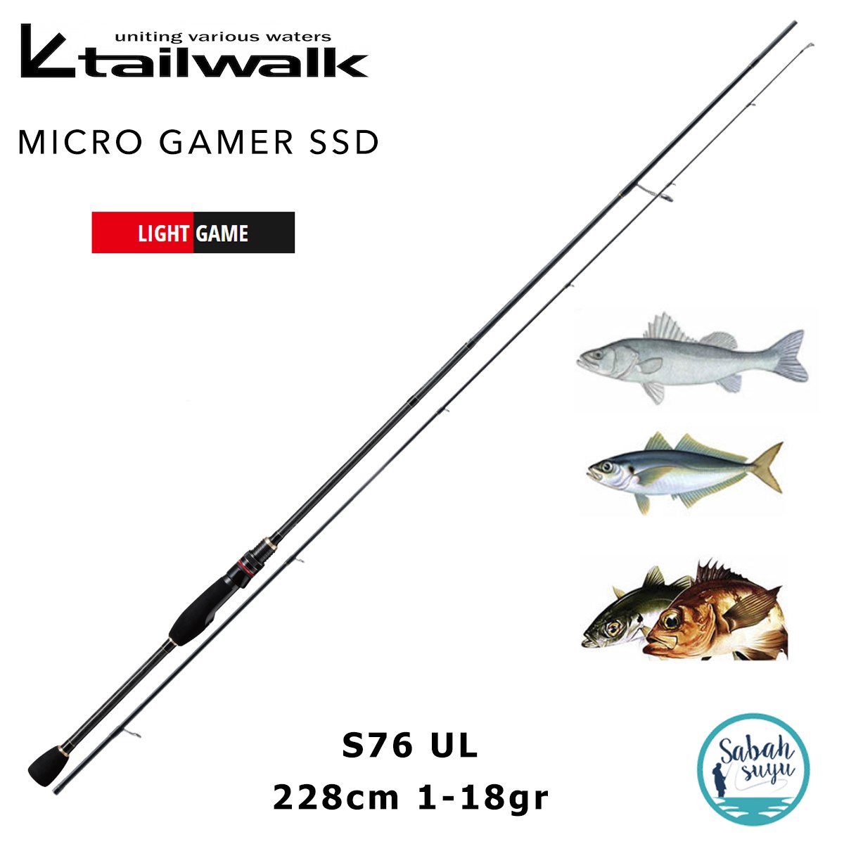 Tailwalk SSD Micro Gamer S76UL 2.28mt 1-18gr (2P) LRF Kamış