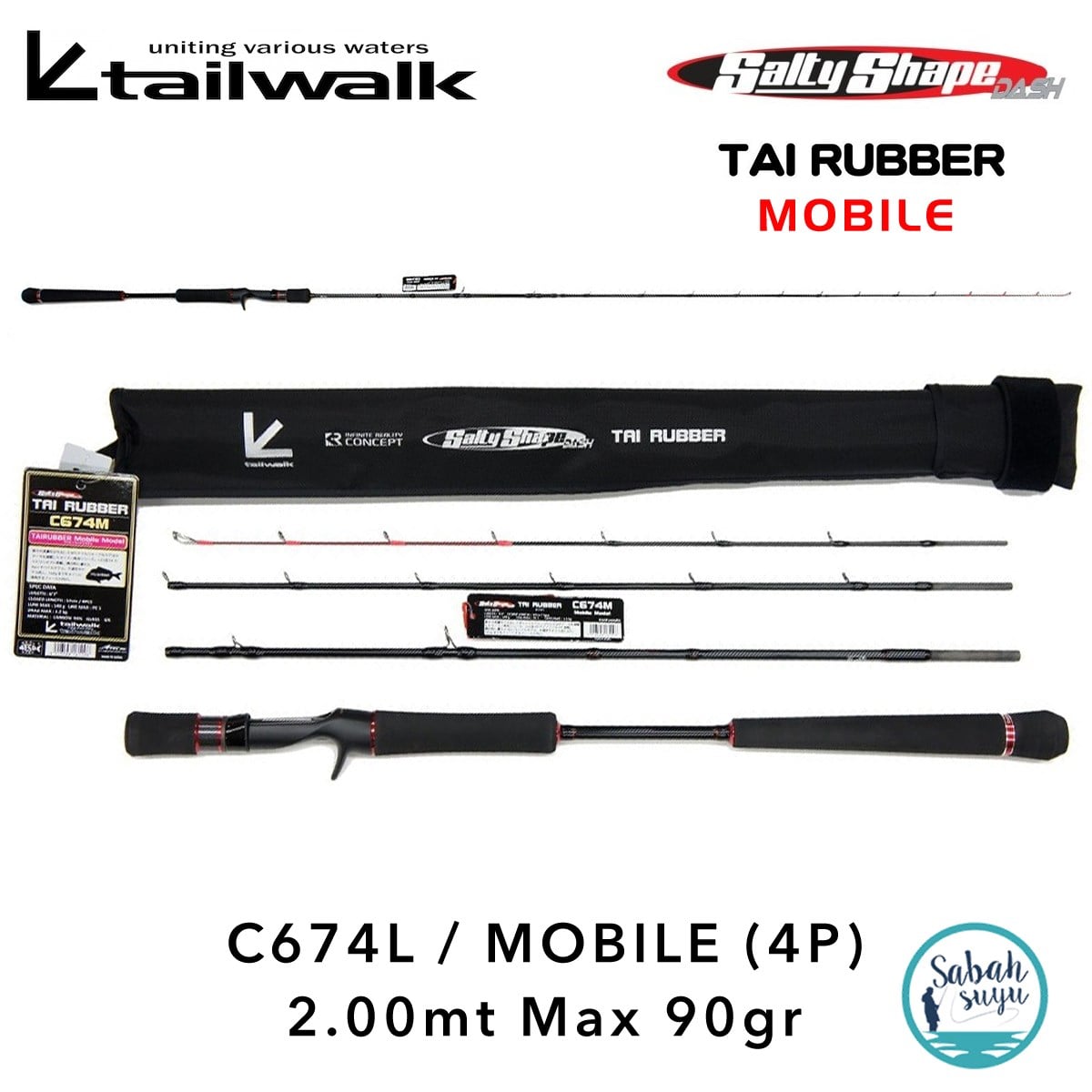 Tailwalk SSD Mobile C674L (4P) Tetikli Tai Rubber Kamış 2.00mt Max.90gr
