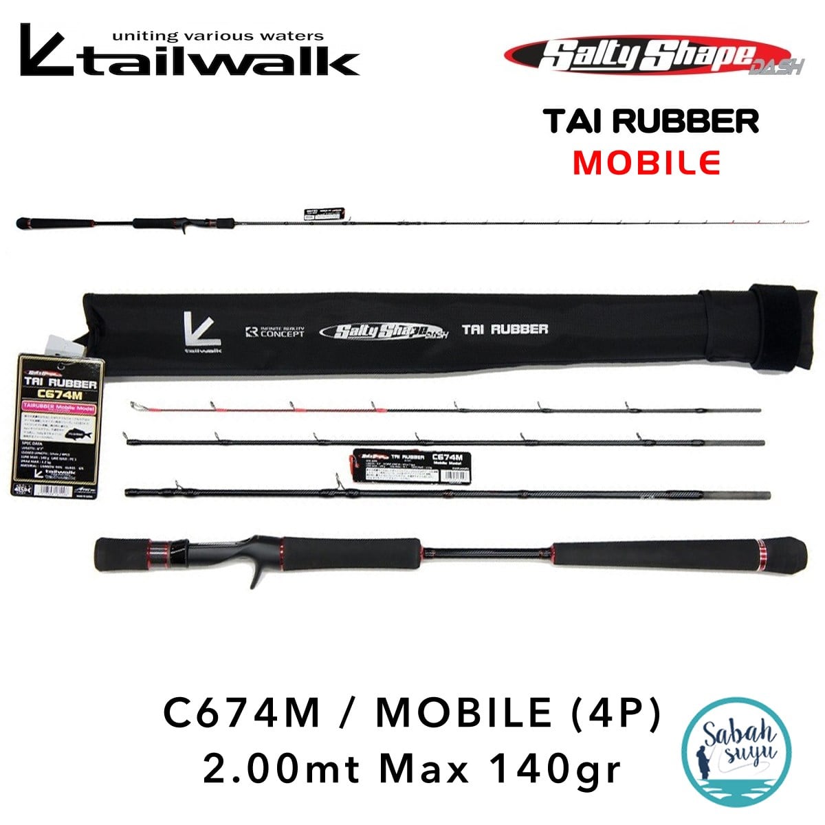 Tailwalk SSD Mobile C674M (4P) Tetikli Tai Rubber Kamış 2.00mt Max.140gr
